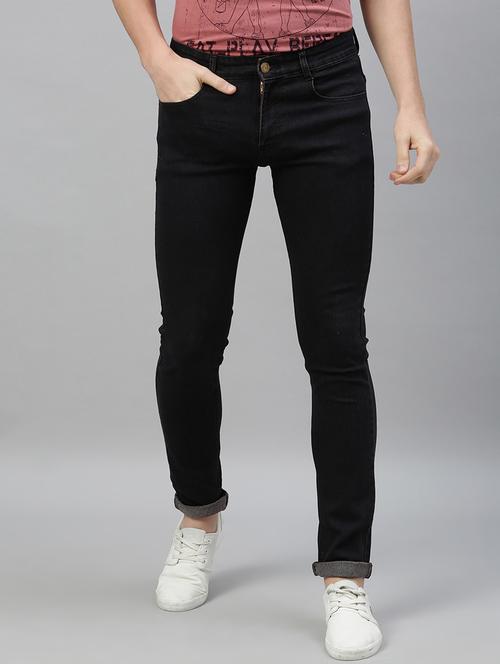 brown plain denim jeans - 17417562 - Standard Image - 1