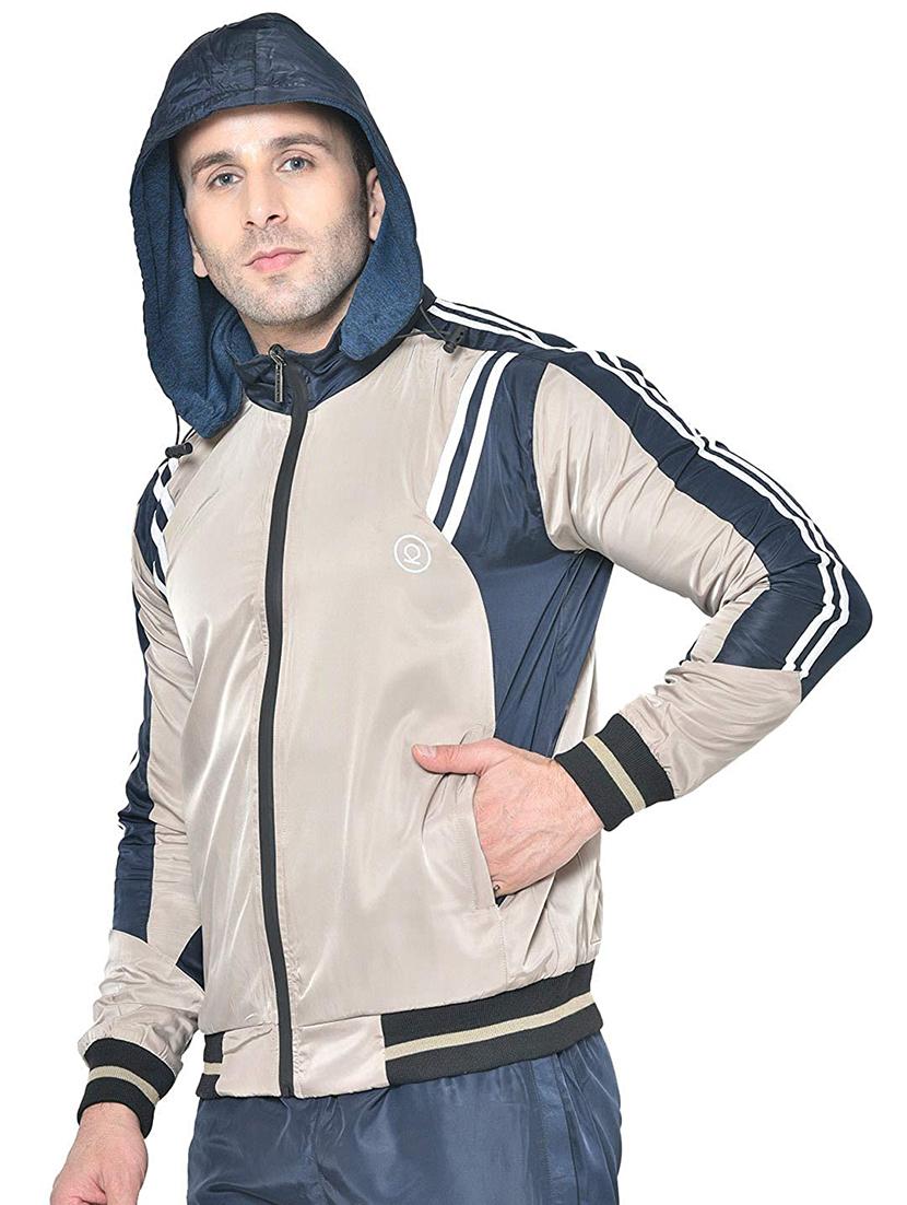 grey color block reversible casual jacket - 17418086 - Zoom Image - 2