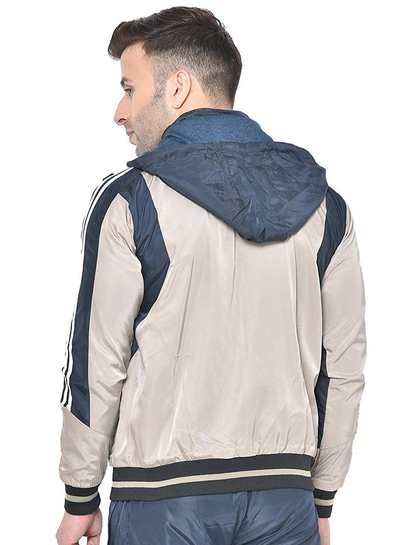 grey color block reversible casual jacket - 17418086 - Zoom Image - 3