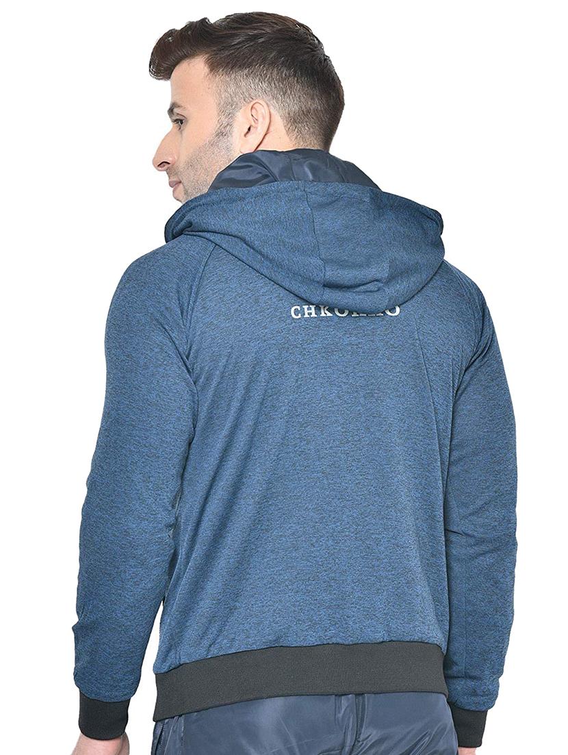 grey color block reversible casual jacket - 17418086 - Zoom Image - 5