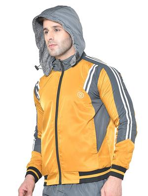 yellow color block reversible casual jacket - 17418087 - Standard Image - 2