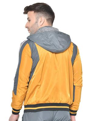 yellow color block reversible casual jacket - 17418087 - Standard Image - 3