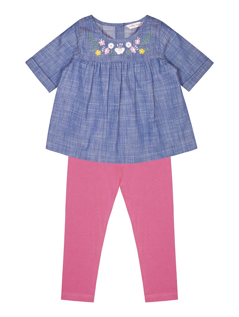 blue cotton tunic sets twin set - 17418173 - Zoom Image - 1