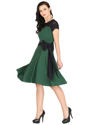 contrast panel fit & flare dress - 17418422 - Standard Image - 2