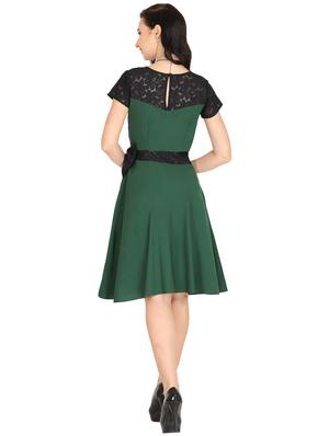 contrast panel fit & flare dress - 17418422 - Standard Image - 3