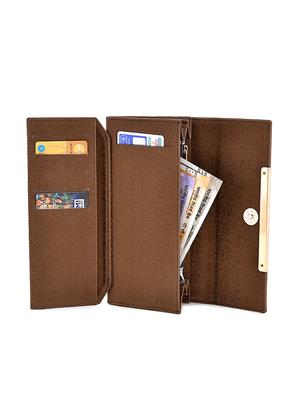 brown leatherette clutch - 17418485 - Standard Image - 4