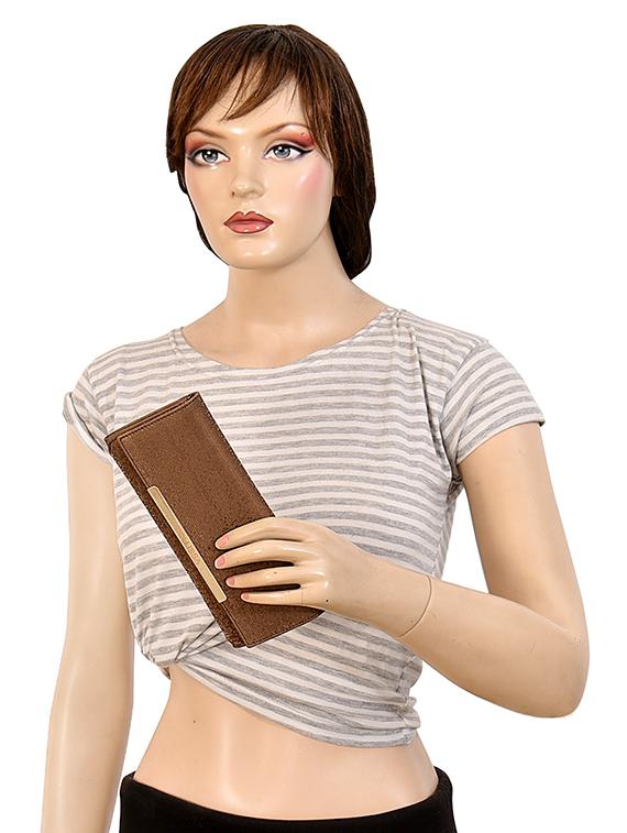 brown leatherette clutch - 17418485 - Zoom Image - 6
