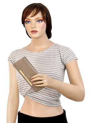 beige leatherette clutch - 17418487 - Standard Image - 5