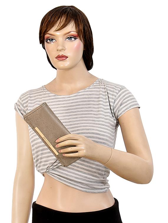 beige leatherette clutch - 17418487 - Zoom Image - 5