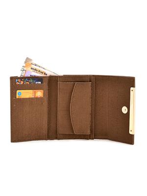 brown leatherette clutch - 17418497 - Standard Image - 5