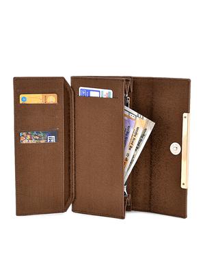 brown leatherette clutch - 17418497 - Standard Image - 8