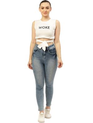 tie front crop tee - 17418663 - Standard Image - 4