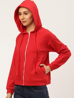 zip up solid hoodie - 17418687 - Standard Image - 2