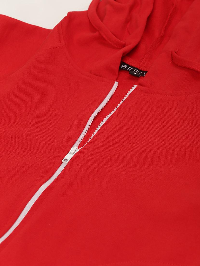 zip up solid hoodie - 17418687 - Zoom Image - 6