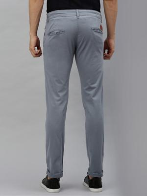 blue solid chinos - 17418708 - Standard Image - 3