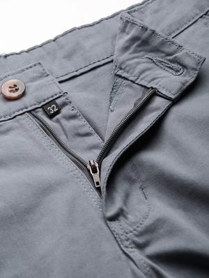 blue solid chinos - 17418708 - Standard Image - 5