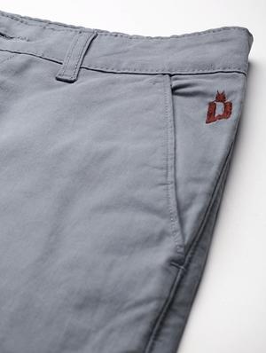 blue solid chinos - 17418708 - Standard Image - 6