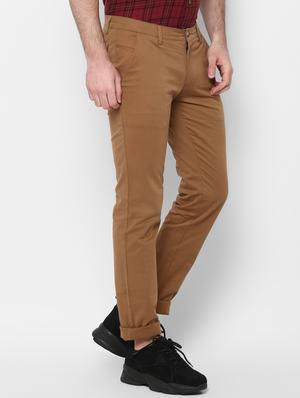 brown solid chinos - 17418709 - Standard Image - 2