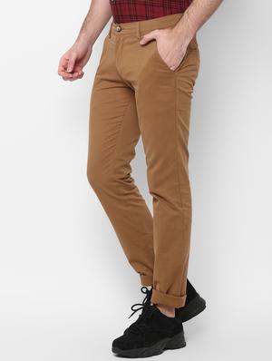 brown solid chinos - 17418709 - Standard Image - 3