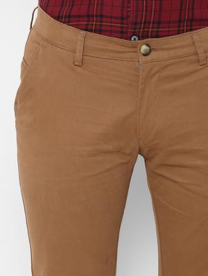 brown solid chinos - 17418709 - Standard Image - 5