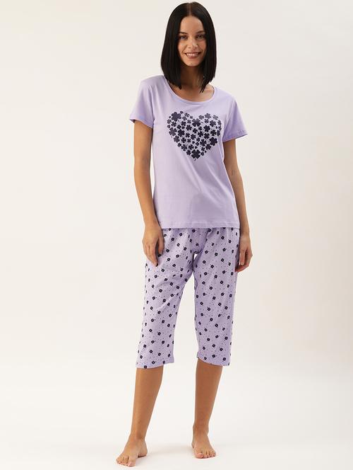 printed capri nightwear set - 17418711 - Standard Image - 1