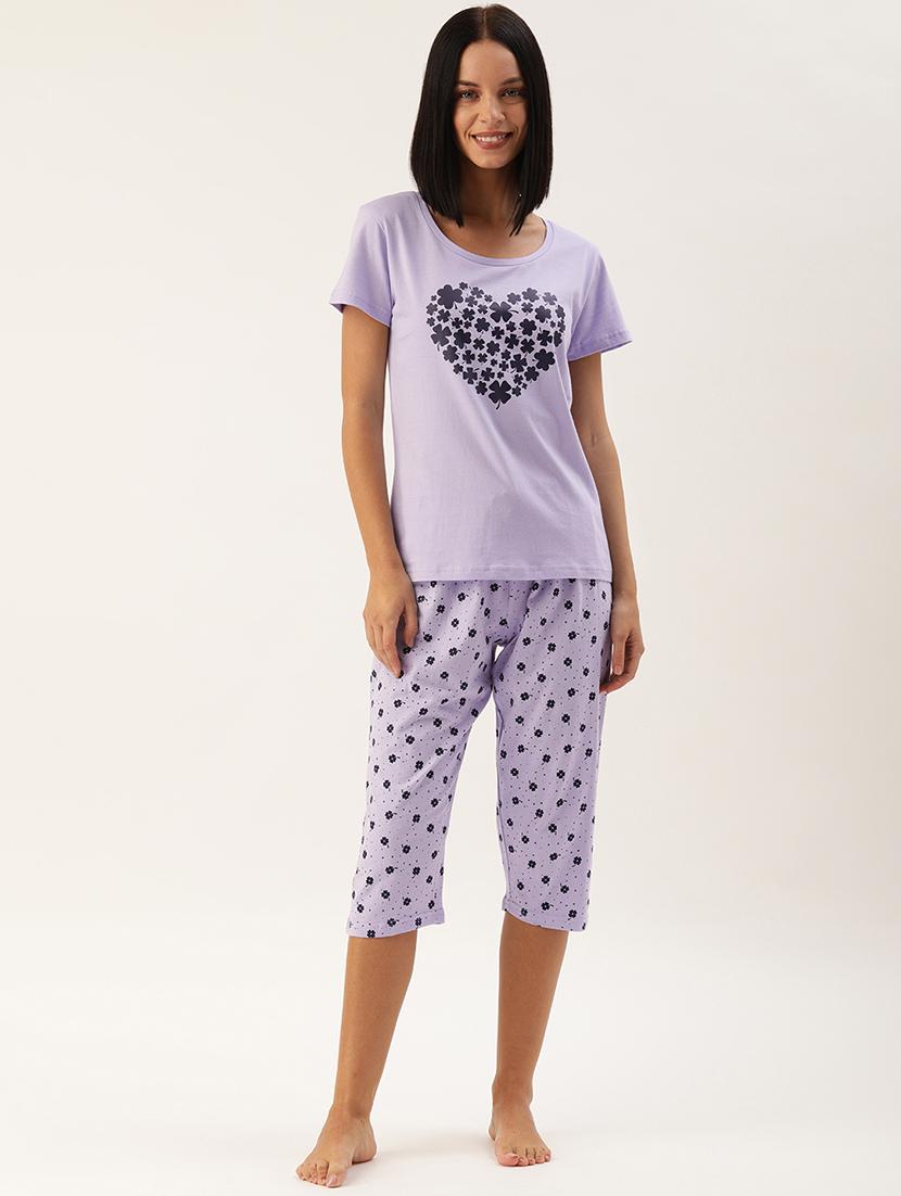 printed capri nightwear set - 17418711 - Zoom Image - 1