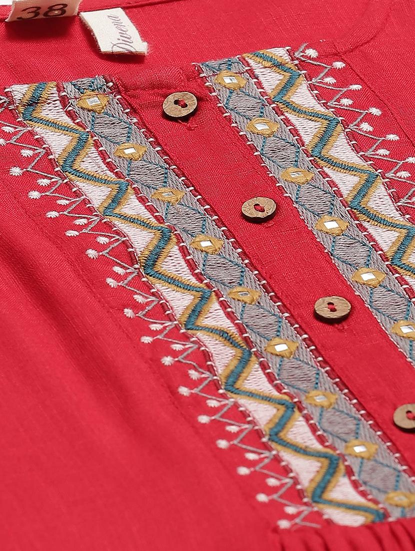 embroidered straight kurta - 17418894 - Zoom Image - 4