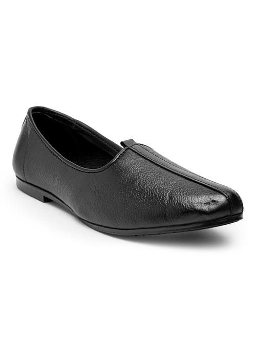 black leather slip on mojaris - 17419017 - Standard Image - 1