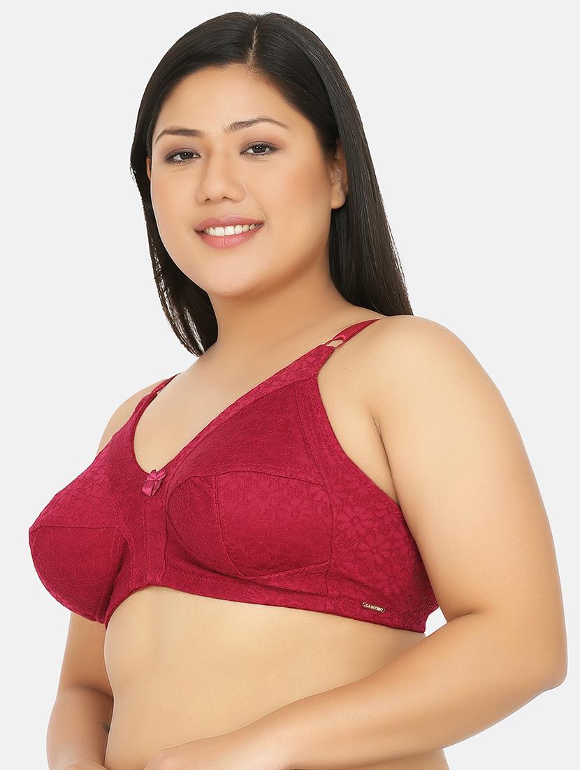 maroon lace plus bra - 17419298 - Zoom Image - 2