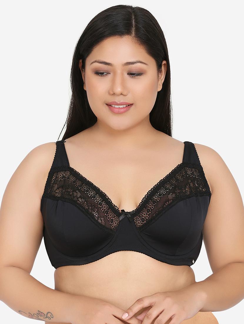 black nylon plunge bra - 17419301 - Zoom Image - 1