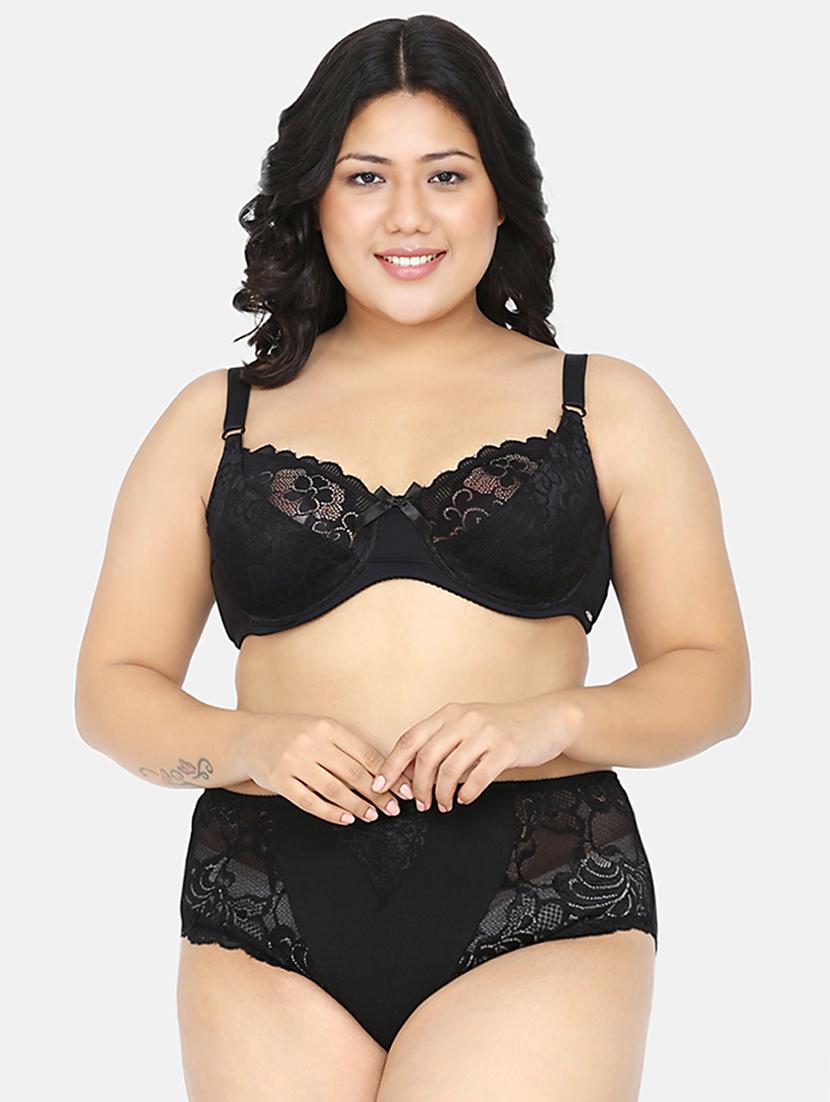 black nylon plunge bra - 17419306 - Zoom Image - 1