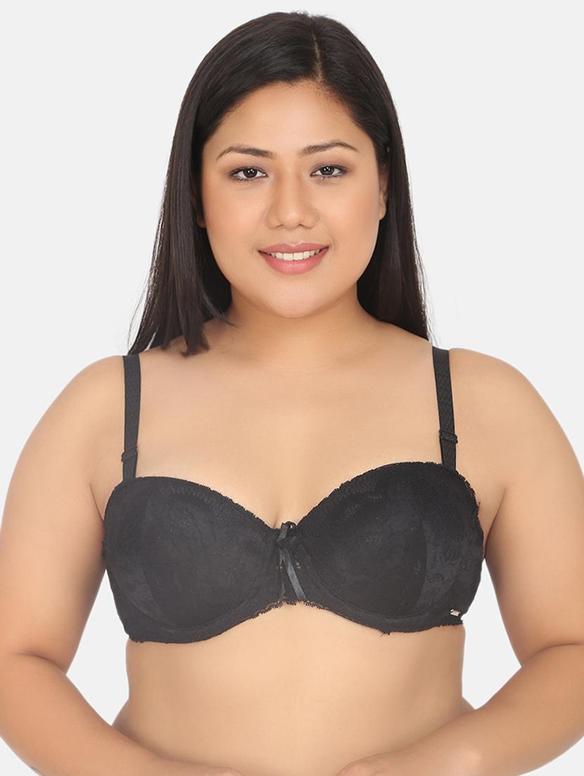 black lace balconette bra - 17419316 - Zoom Image - 1