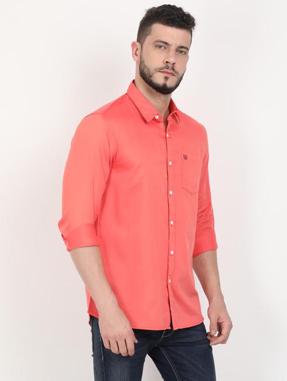 orange solid casual shirt - 17419338 - Zoom Image - 2