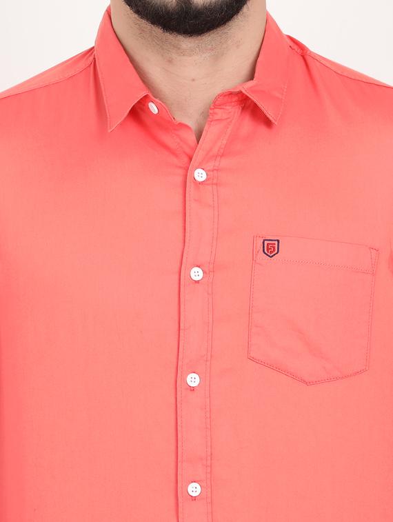 orange solid casual shirt - 17419338 - Zoom Image - 5