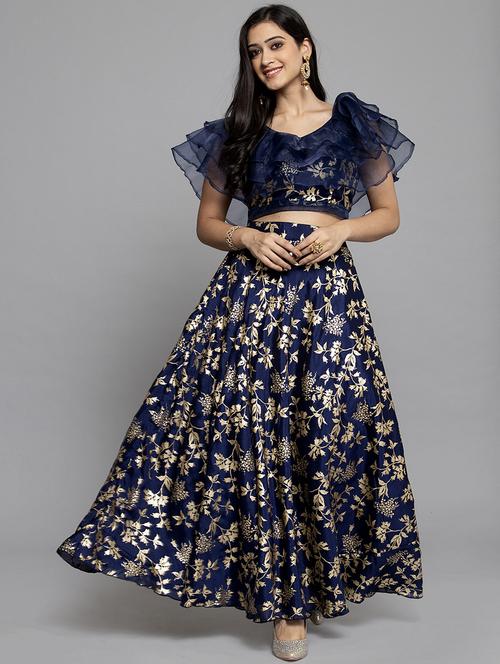 floral print flared lehenga - 17419372 - Standard Image - 1