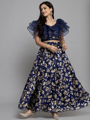 floral print flared lehenga - 17419372 - Standard Image - 4