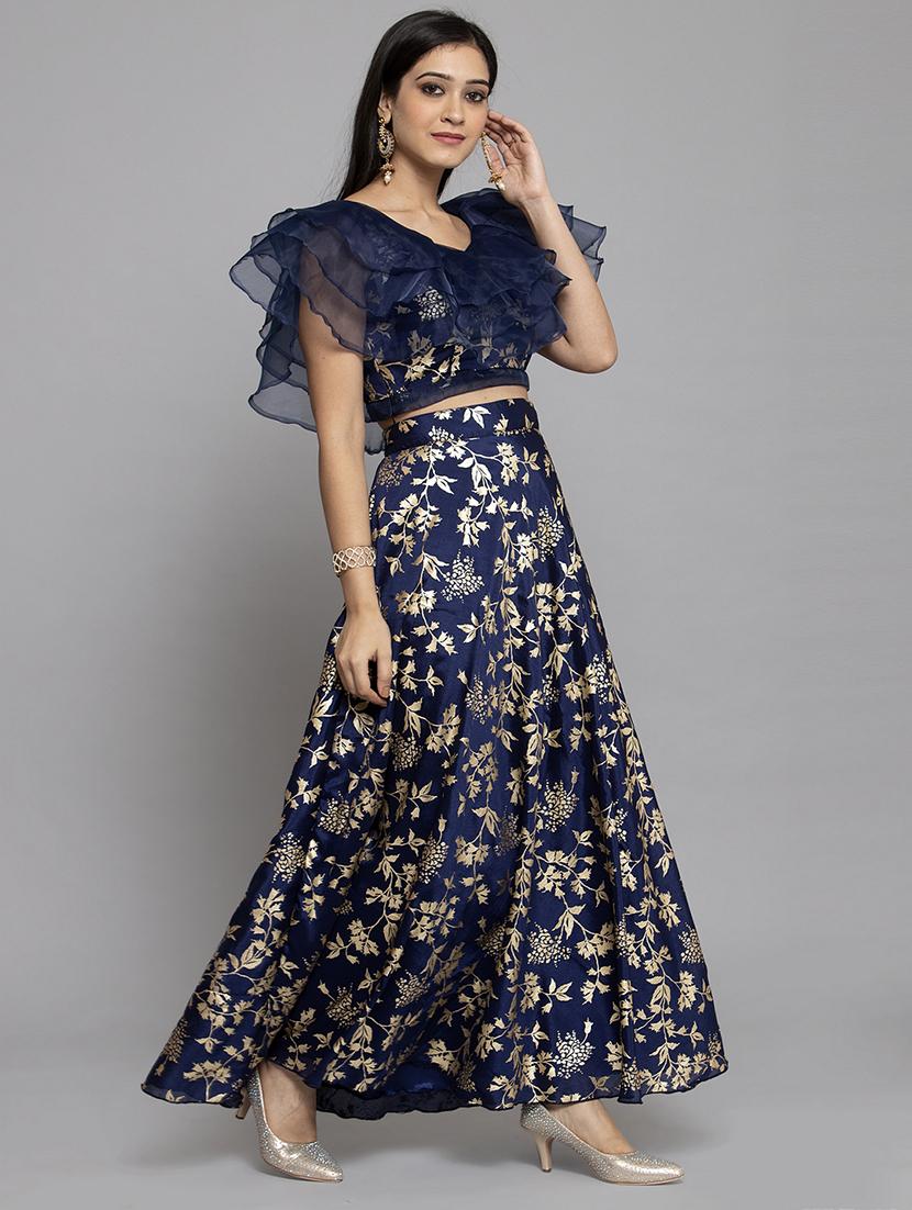 floral print flared lehenga - 17419372 - Zoom Image - 2