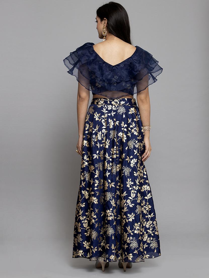 floral print flared lehenga - 17419372 - Zoom Image - 3