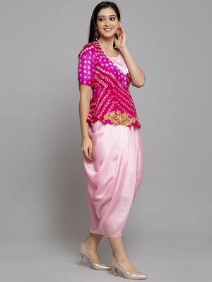 bandhani fusion peplum set - 17419392 - Standard Image - 2