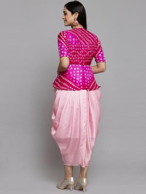 bandhani fusion peplum set - 17419392 - Standard Image - 3