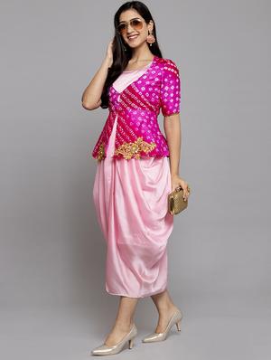 bandhani fusion peplum set - 17419392 - Standard Image - 4