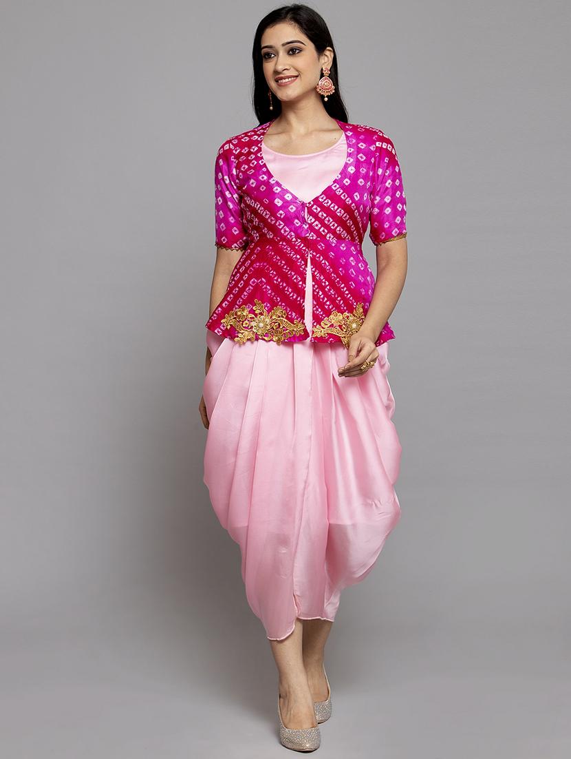 bandhani fusion peplum set - 17419392 - Zoom Image - 1