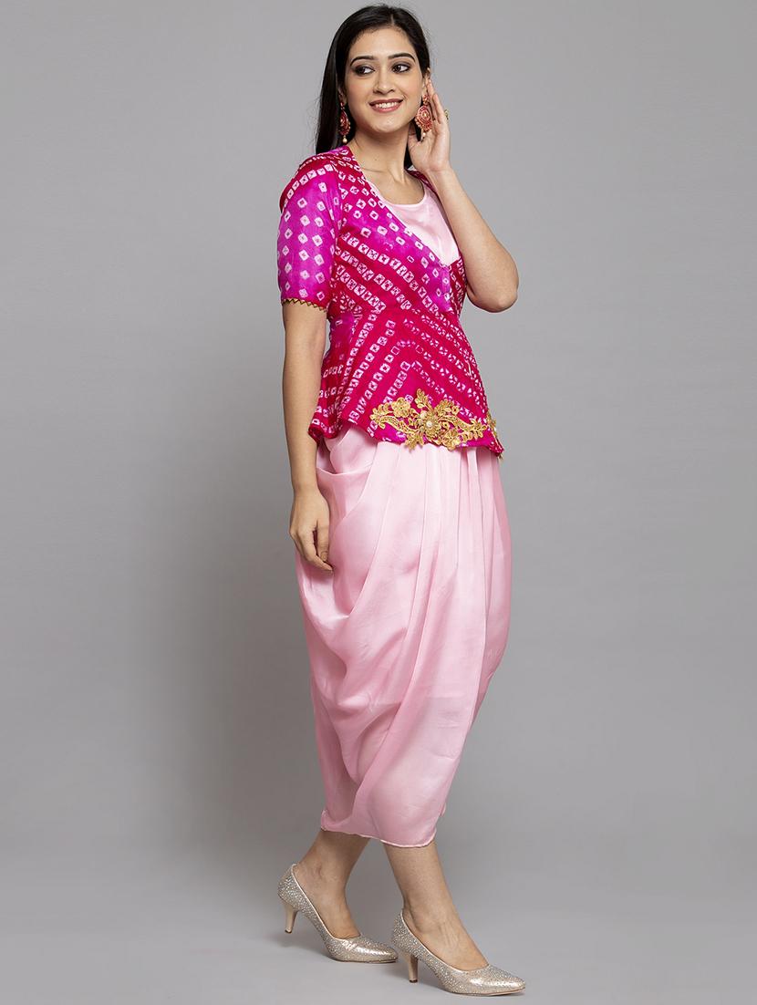 bandhani fusion peplum set - 17419392 - Zoom Image - 2