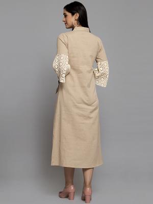 frilled placket a-line dress - 17419395 - Standard Image - 4