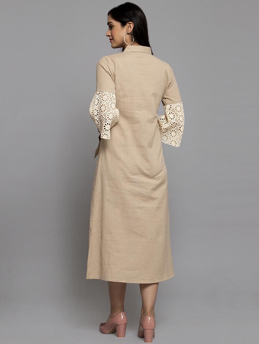 frilled placket a-line dress - 17419395 - Zoom Image - 4