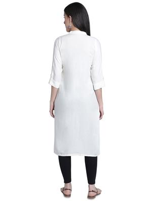 solid straight kurta - 17419436 - Standard Image - 3