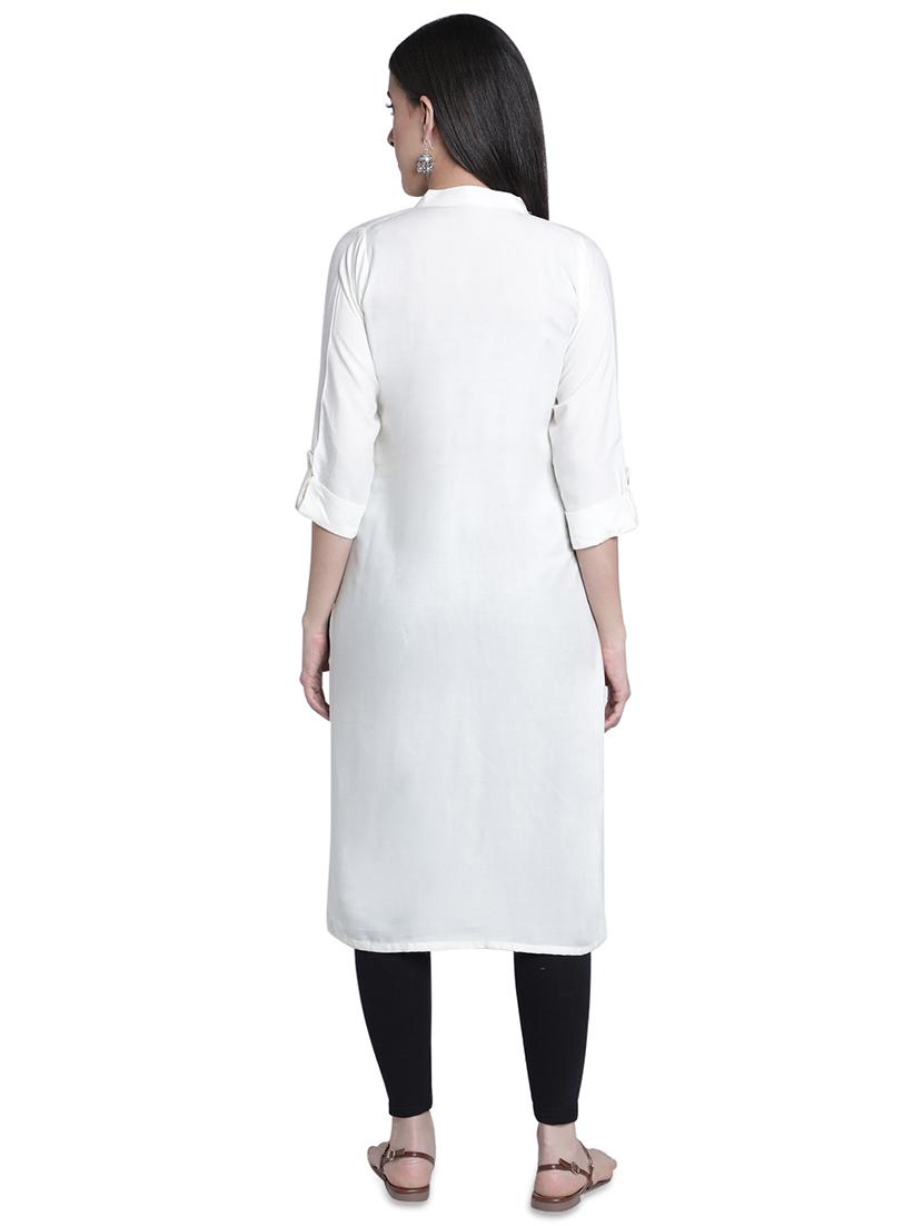 solid straight kurta - 17419436 - Zoom Image - 3