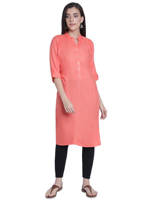 solid straight kurta - 17419437 - Standard Image - 1