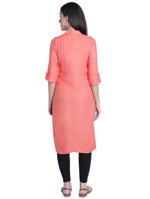 solid straight kurta - 17419437 - Standard Image - 3