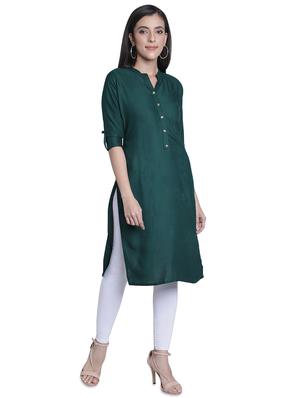 solid straight kurta - 17419438 - Standard Image - 2